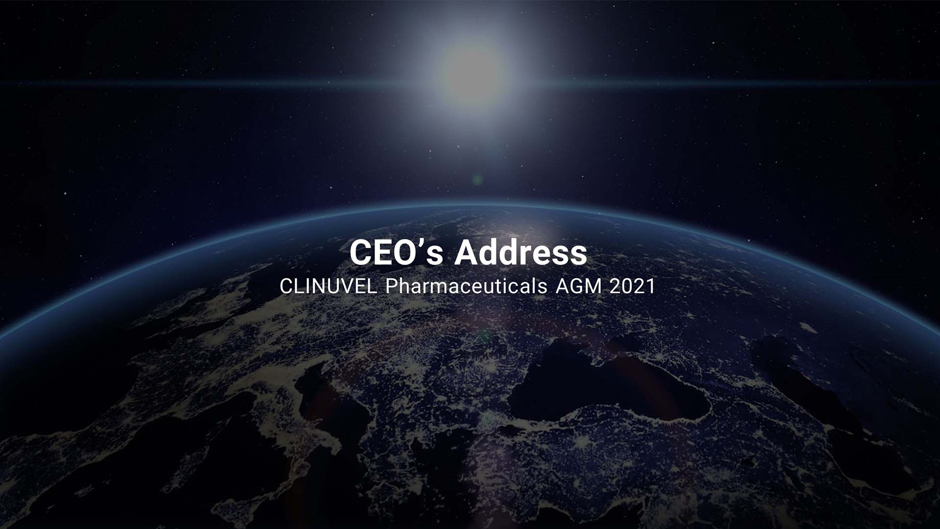 CEO's Address AGM 2021 cover